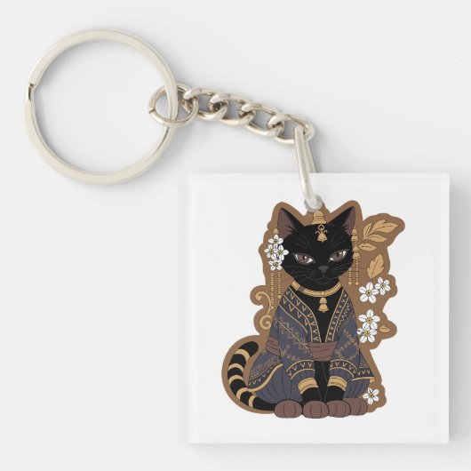 ジャワ猫アート キーホルダー (正面)