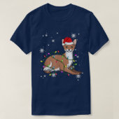 ジャワ猫クリスマスライトクリスマスキャットサンタ Tシャツ (デザイン正面)