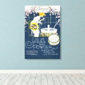 ジャワ顔粉末ヴィンテージ化粧室Ad キャンバスプリント (インサイチュ (ウッドフロア))