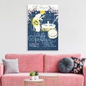 ジャワ顔粉末ヴィンテージ化粧室Ad キャンバスプリント (インサイチュ (リビング))