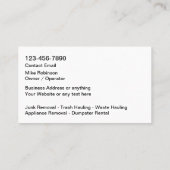 ジャンクの取り外しと収集レンタル 名刺 (裏面)