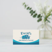 ジャンクの取り外しと運搬の解体清掃サービス 名刺 (スタンド正面)