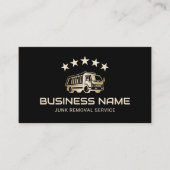 ジャンクの取り外しと運搬ブラック金ゴールドクリーニングサービス 名刺 (正面)
