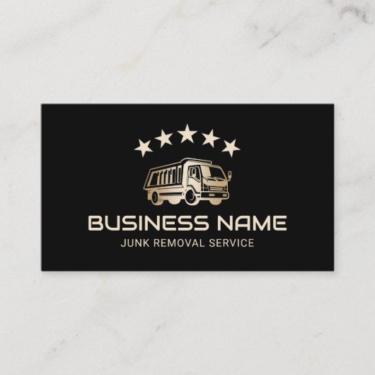 ジャンクの取り外しと運搬ブラック金ゴールドクリーニングサービス 名刺 (正面)