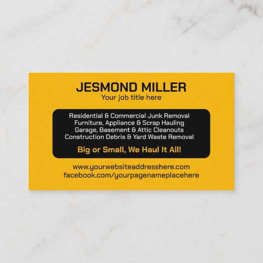 ジャンクの取り外しと運搬 名刺 (裏面)