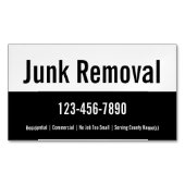 ジャンクの取り外し白黒プロモーションテンプレート マグネット名刺 (正面)
