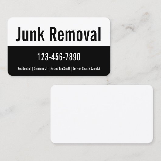 ジャンクの取り外し白黒プロモーションテンプレート 名刺 (正面/裏面)