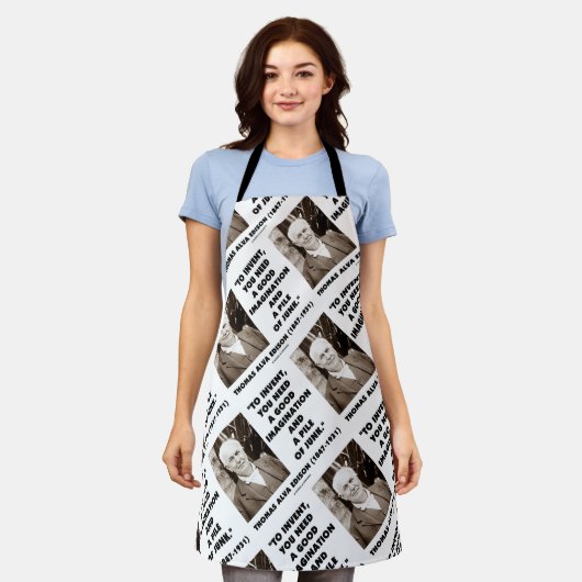 ジャンクの想像力の山を発明するトーマス・エジソン エプロン (着用した状態)