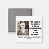 ジャンクの想像力の山を発明するトーマス・エジソン マグネット (正面/裏面)