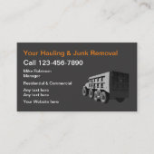 ジャンクの運搬および取り外しサービス 名刺 (正面)