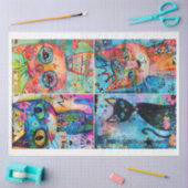 ジャンクジャーナリング混雑用メディアの気まぐれな猫 薄葉紙 (クラフト)