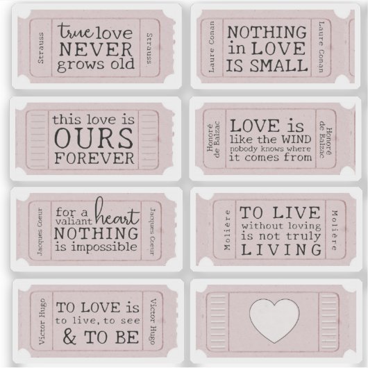 ジャンクジャーナルバレンタイン愛引用文クラフトラベル シール (正面)