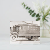 ジャンクディーラーアンティークトラックモノクロアンティーク ポストカード (スタンド正面)