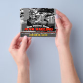 ジャンクハウリングゴミの取り除き4x5カスタムマーケティング チラシ (手)