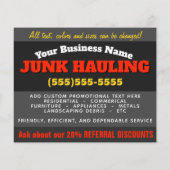 ジャンクハウリングゴミの取り除き4x5カスタムマーケティング チラシ (裏面)