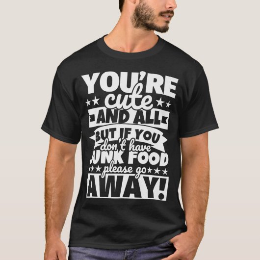 ジャンクフード好き食品おもしろい料 Tシャツ (正面)