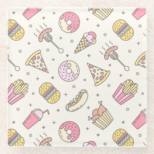 ジャンクフード ガラスコースター (正面)