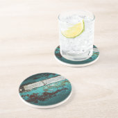 ジャンクヤードビンテージカー50のティール(緑がかった色)アクア コースター (側面)