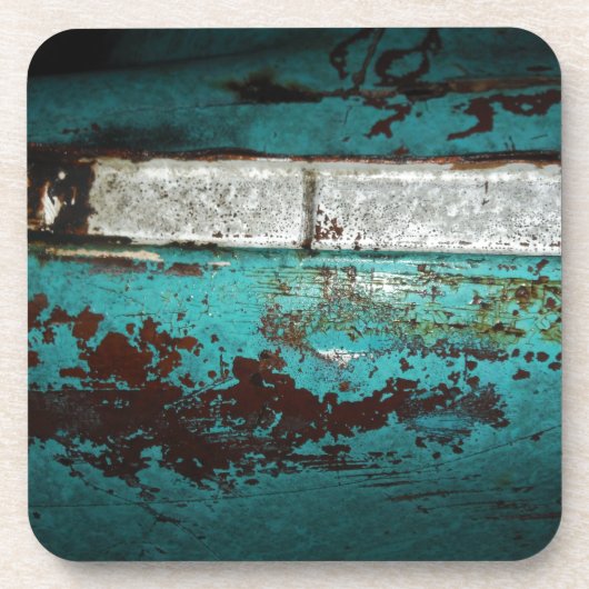 ジャンクヤードビンテージカー50のティール（緑がかった色）アクア コースター (正面)