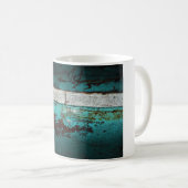 ジャンクヤードビンテージカー50のティール（緑がかった色）アクア コーヒーマグカップ (正面右)