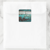 ジャンクヤードビンテージカー50のティール(緑がかった色)アクア スクエアシール (バッグ)