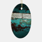 ジャンクヤードビンテージカー50のティール（緑がかった色）アクア セラミックオーナメント (右)