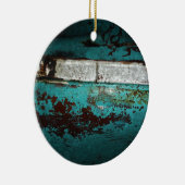 ジャンクヤードビンテージカー50のティール（緑がかった色）アクア セラミックオーナメント (右)