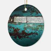 ジャンクヤードビンテージカー50のティール（緑がかった色）アクア セラミックオーナメント (左)