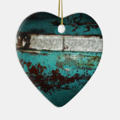 ジャンクヤードビンテージカー50のティール（緑がかった色）アクア セラミックオーナメント (右)