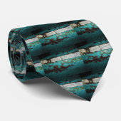 ジャンクヤードビンテージカー50のティール(緑がかった色)アクア ネクタイ (ロール)