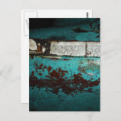 ジャンクヤードビンテージカー50のティール（緑がかった色）アクア ポストカード (正面/裏面)