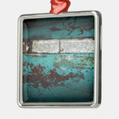 ジャンクヤードビンテージカー50のティール（緑がかった色）アクア メタルオーナメント (左)