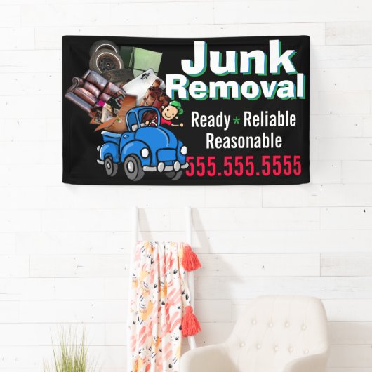 ジャンク除去ごみ運搬カスタム用広告 横断幕 (インサイチュ)