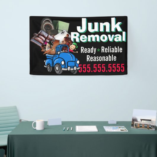 ジャンク除去ごみ運搬カスタム用広告 横断幕 (トレードショー)