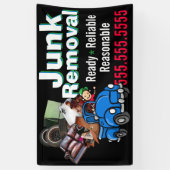 ジャンク除去ごみ運搬カスタム用広告 横断幕 (縦)