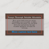 ジャンク除去ごみ運搬レッドピックアップ 名刺 (裏面)