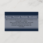 ジャンク除去ジャンク運搬ごみ清掃プロモーション 名刺 (裏面)