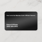 ジャンク除去ダンプトラックの名刺 名刺 (裏面)