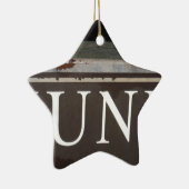 ジャンク：ヴィンテージ牽引トラックの標識 セラミックオーナメント (右)