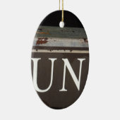 ジャンク:ヴィンテージ牽引トラックの標識 セラミックオーナメント (右)