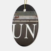 ジャンク:ヴィンテージ牽引トラックの標識 セラミックオーナメント (左)