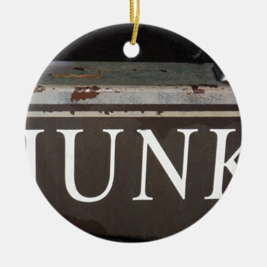 ジャンク:ヴィンテージ牽引トラックの標識 セラミックオーナメント (正面)