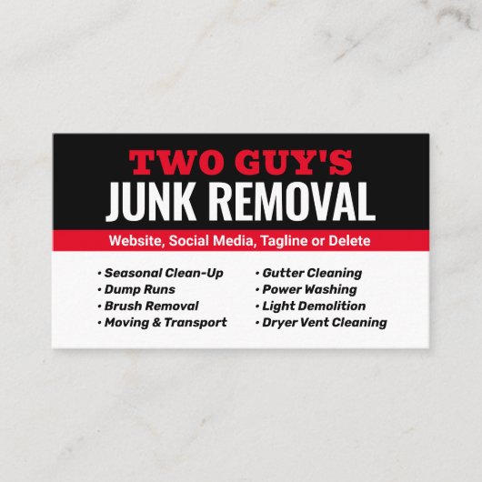 ジャンク&廃棄物運搬 名刺 (正面)
