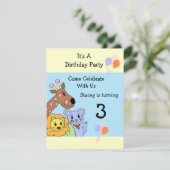 ジャングカッコいいルアニマル誕生日招待状 招待状 (スタンド正面)