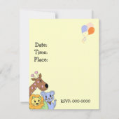 ジャングカッコいいルアニマル誕生日招待状 招待状 (裏面)