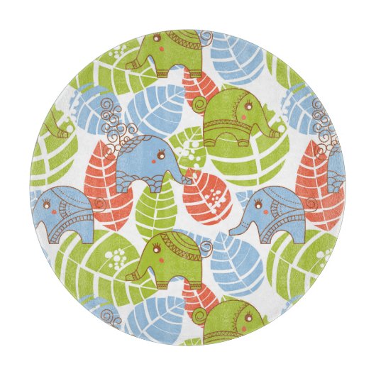 ジャングカラフルルゾウ カッティングボード (正面)