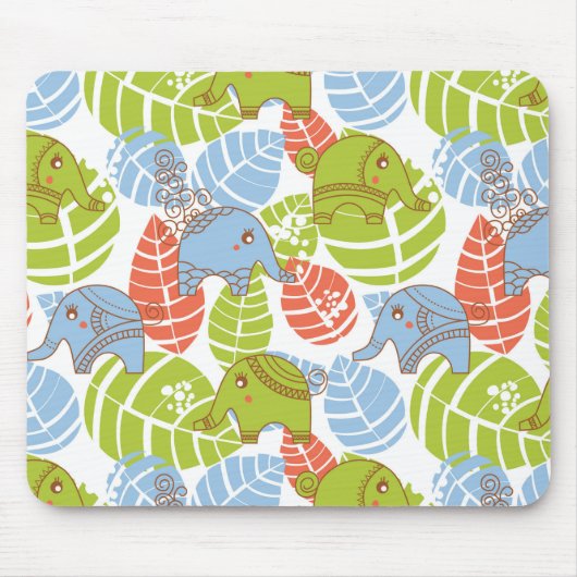 ジャングカラフルルゾウ マウスパッド (正面)