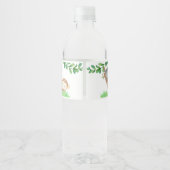 ジャングパーソナライズされたルウォーターカラー動物ボトルラベ ペットボトルラベル (裏面)