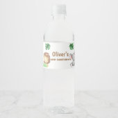 ジャングパーソナライズされたルウォーターカラー動物ボトルラベ ペットボトルラベル (正面)