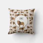 ジャングパーソナライズされたルライオン動物のパターン クッション (裏面)